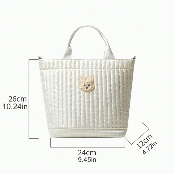 Bunny Quilted Cream Tote 🐰 - Picture 5 of 5